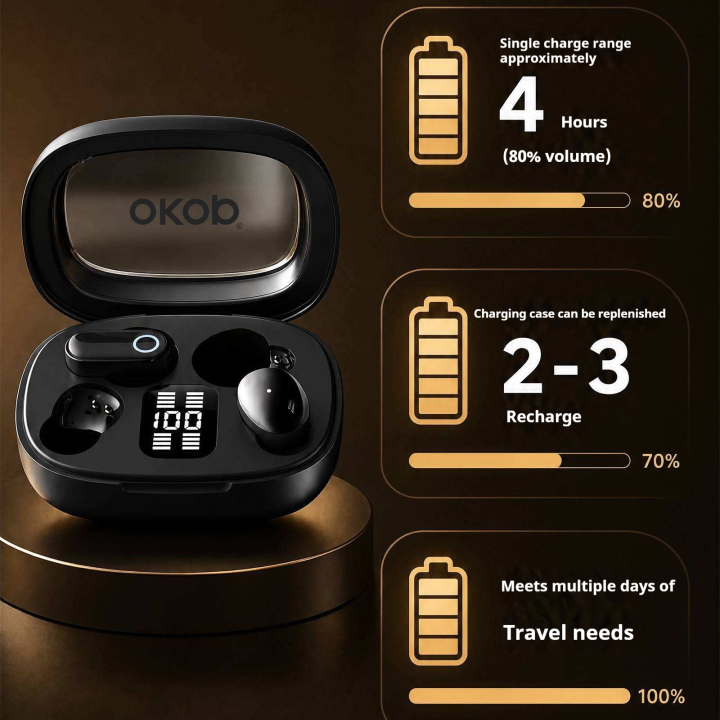 უსადენო Bluetooth ყურსასმენები KP-227, ციფრული ეკრანით