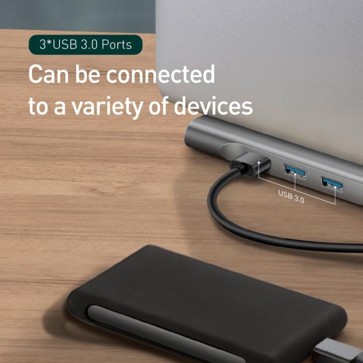 მრავალპორტიანი ჰაბი HDMI, VGA და ქსელის პორტებით